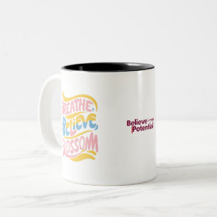 Breathe Glaube Blossom   Inspirierend Zweifarbige Tasse