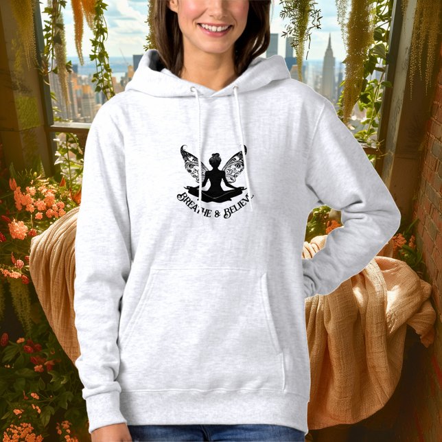 Breathe & Glaube - Yoga-Design von Black Fairy Hoodie (Von Creator hochgeladen)