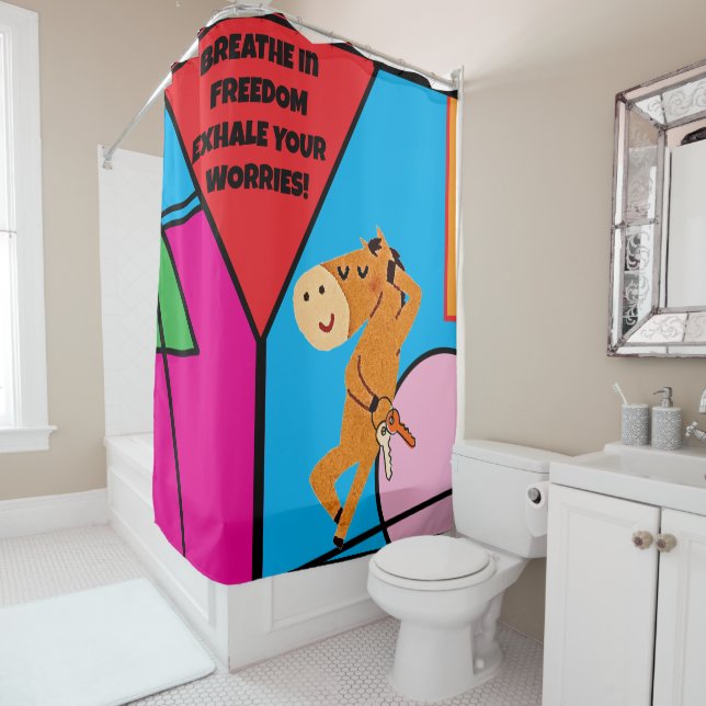 BREATHE IN FREEDOM EXHALTIEREN SIE IHRE SORGEN! DUSCHVORHANG (Beispiel)