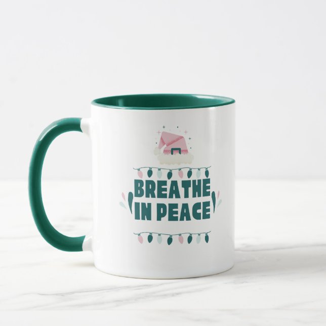 “Breathe in Peace” Minimalist Zen Mug Tasse (Links)