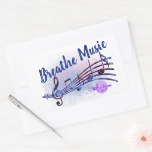Breathe Music MoonDreams Music Logo Rechteckiger Aufkleber