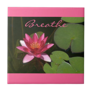 "Breathe" Pink Lotus Blossom Tle Fliese