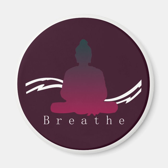 "Breathe" Schöner Buddha Magnet. Magnet (Vorne)