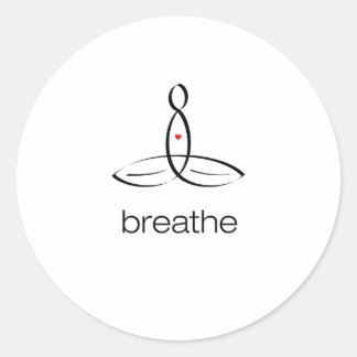 Breathe - Schwarzer Regular Stil Runder Aufkleber