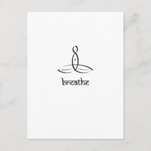 Breathe - Schwarzer Sanskrit-Stil Postkarte