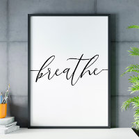 Breathe Scripture Badezimmer Wand Kunstposter