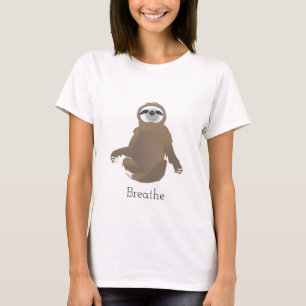 Breathe und Do Yoga Brown Sloth T-Shirt
