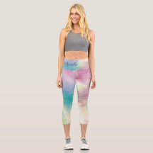 "Breathe" Wasserfarbe Yoga Leggings