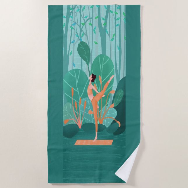 Breathe Yoga Super Yoga Girl Strandtuch (Vorderseite)