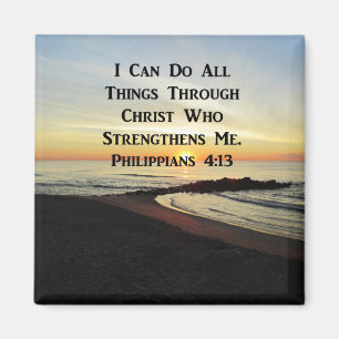 BREATHTAKING PHILIPPIANS 4:13 SCRIPTURE VERSE MAGNET