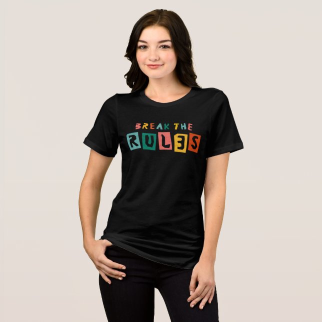 Brechen der Regeln - Retro-Tri-Blend-Shirt Tri-Blend Shirt (Vorderseite voll)