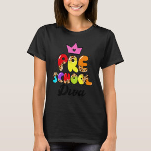Brechen der Vorschule Diva Leopard Kronen zurück z T-Shirt