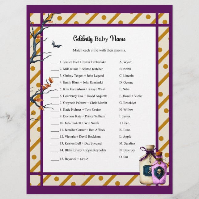 Brechen eines Baby_ Celebrity Baby Game Briefbogen (Vorderseite)