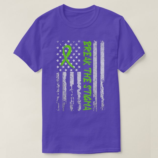 Brechen Sie das Stigma Tshirt Green Mental Health  (Design vorne)