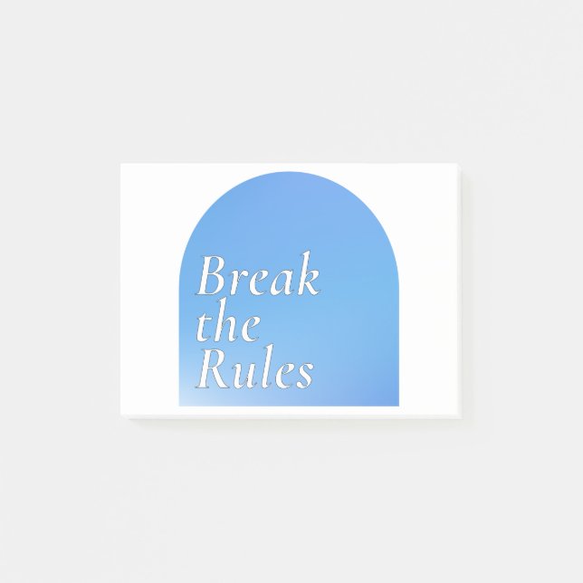 Brechen Sie die Regeln Aufkleber, Retrotypografie, Post-it Klebezettel (Vorderseite)
