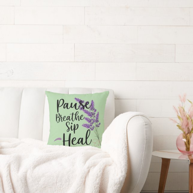 🌿. BRECHEN. SIP. HEAL. DESIGN KISSEN (Liege)