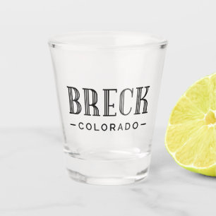 Breck Colorado Art Deco Typografie Schnapsglas