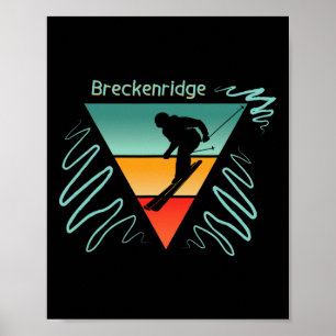 Breckenridge Colorado 90er Stil Vintage Skifahren Poster