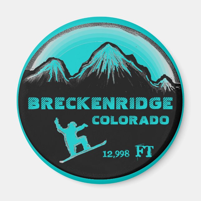 Breckenridge Colorado aquamariner Snowboard-Kunstm Magnet (Vorne)
