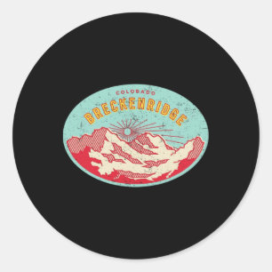 Breckenridge Colorado Berg Skifahren Wandern Vinta Runder Aufkleber