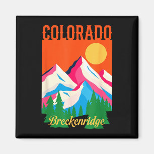 Breckenridge Colorado Berg Sonnenuntergang Retro W Magnet