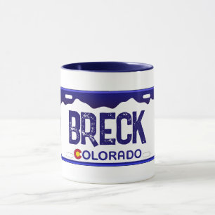Breckenridge Colorado Blauer Nummernschild Tasse