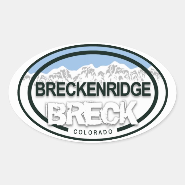 Breckenridge Colorado BRECK Rocky Mountain Ovaler Aufkleber (Vorderseite)