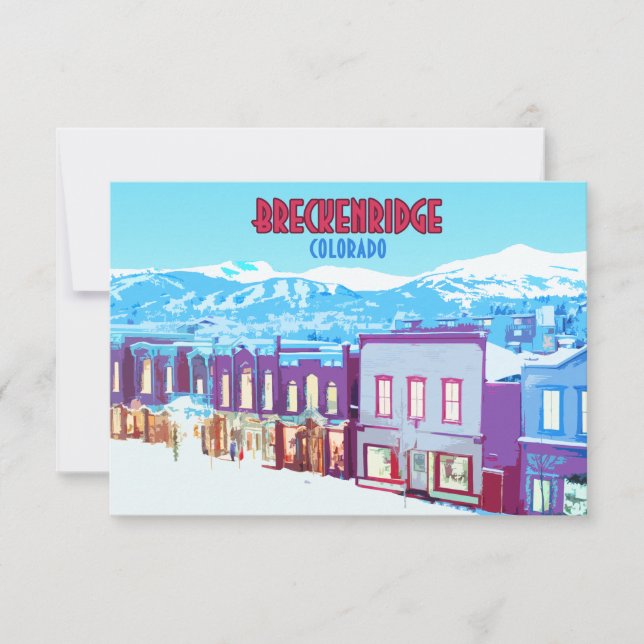 Breckenridge Colorado Downtown Mountains Flat Card (Vorderseite)