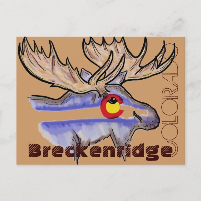 Breckenridge Colorado Elch Postkarte (Vorderseite)
