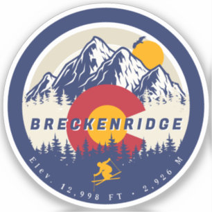 Breckenridge Colorado Flag Mountain Ski Souvenir Aufkleber