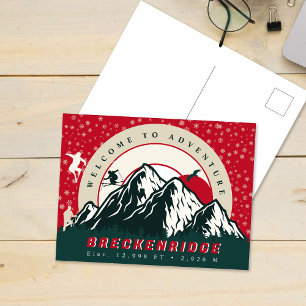 Breckenridge Colorado Flag Mountain Ski Souvenir Feiertagspostkarte