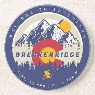 Breckenridge Colorado Flag Mountain Ski Souvenir Getränkeuntersetzer