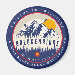 Breckenridge Colorado Flag Mountain Ski Souvenir Magnet