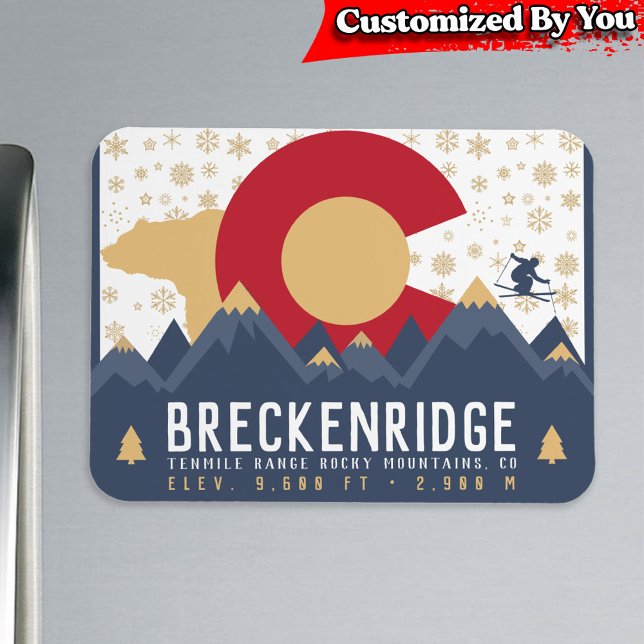 Breckenridge Colorado Flag Mountain Ski Souvenir Magnet (Von Creator hochgeladen)