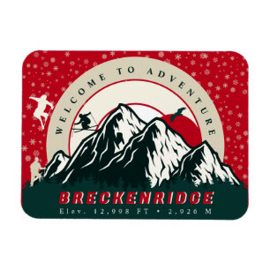 Breckenridge Colorado Flag Mountain Ski Souvenir Magnet