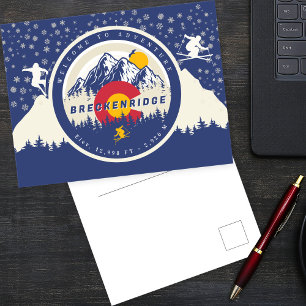 Breckenridge Colorado Flag Mountain Ski Souvenir Postkarte