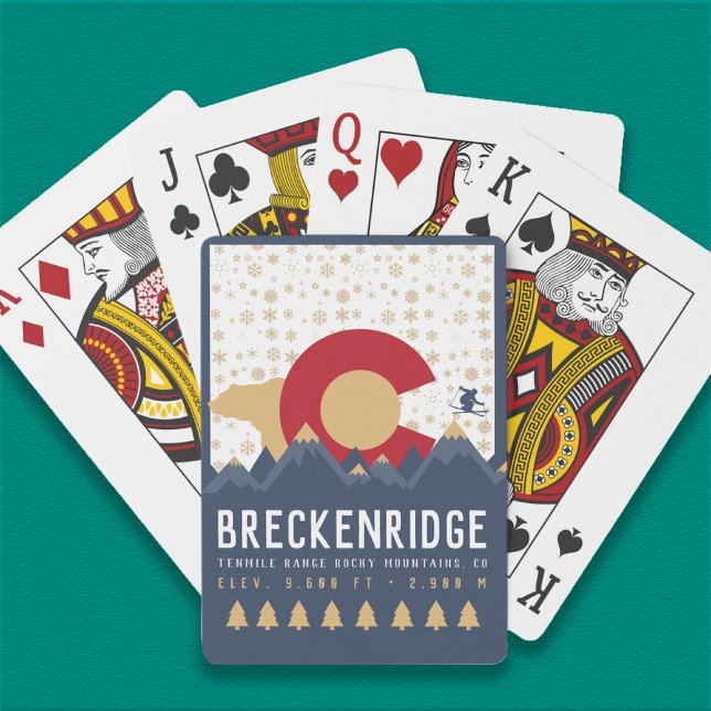 Breckenridge Colorado Flag Mountain Ski Souvenir Spielkarten (Von Creator hochgeladen)