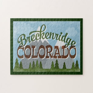 Breckenridge Colorado Fun Retro Snowy Mountains Puzzle