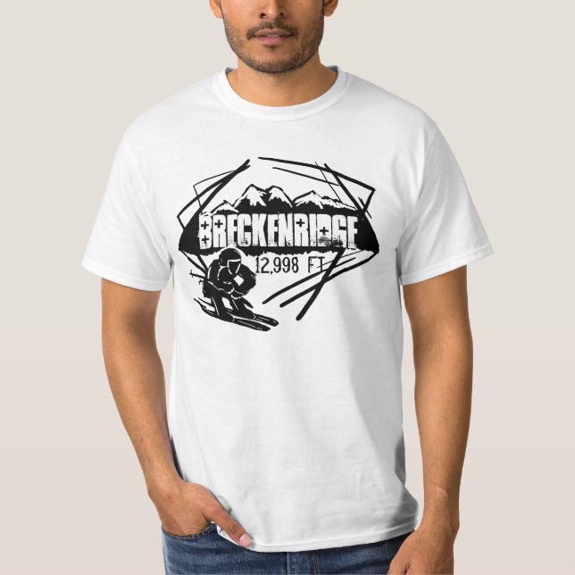 Breckenridge Colorado Höhenski-Abschlag T-Shirt (Vorderseite)
