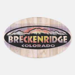 Breckenridge Colorado Holzflagge ovale Aufkleber