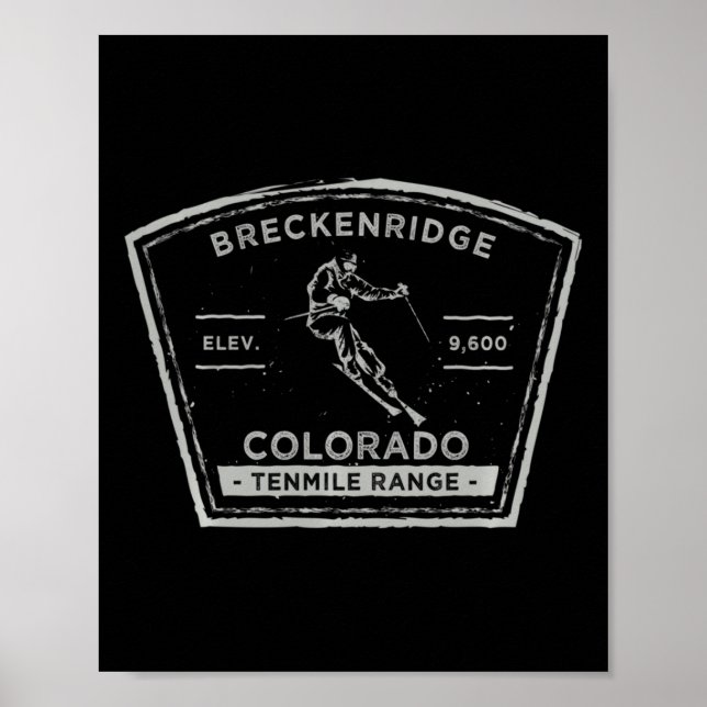 Breckenridge Colorado Long Sleeve Snow Skiing  Poster (Vorne)