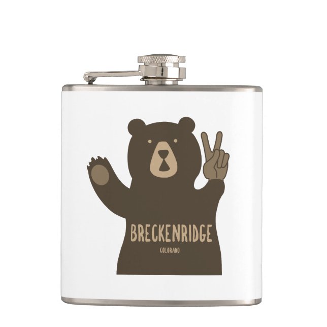 Breckenridge Colorado Peace Bär Flachmann (Vorderseite)