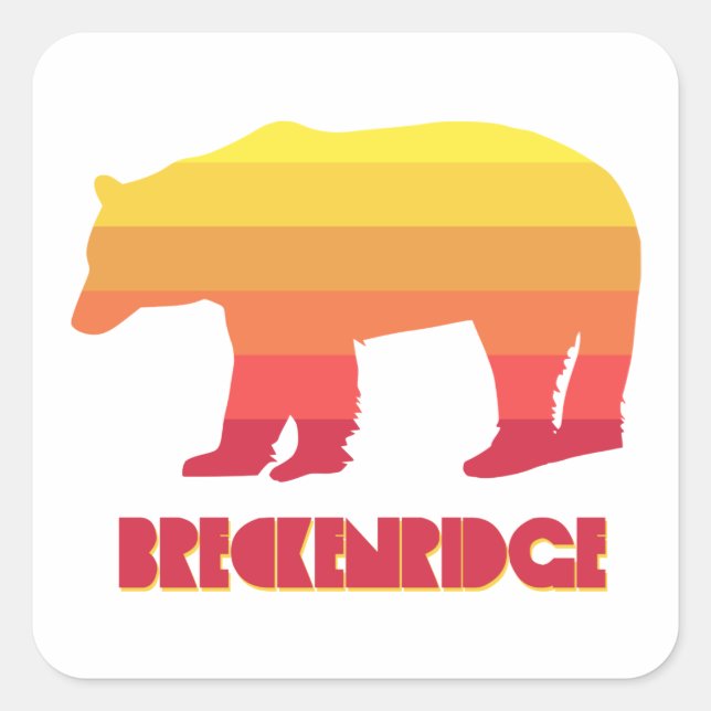 Breckenridge Colorado Regenbogenbär Quadratischer Aufkleber (Vorderseite)