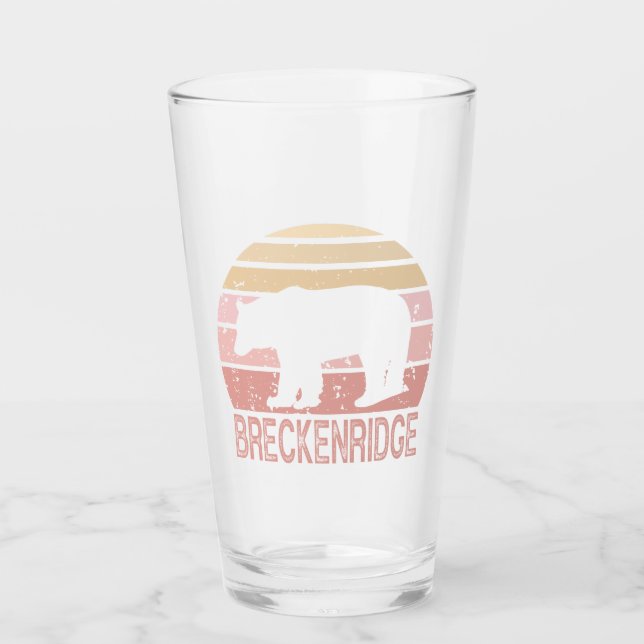 Breckenridge Colorado Retro Bär Glas (Vorderseite)