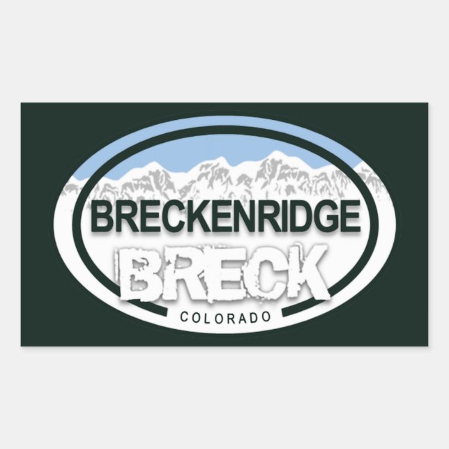 Breckenridge Colorado Rocky Mountain Breck Rechteckiger Aufkleber (Vorderseite)
