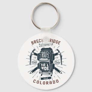 Breckenridge Colorado Rucksack-Ausrüstung Retro-Re Schlüsselanhänger