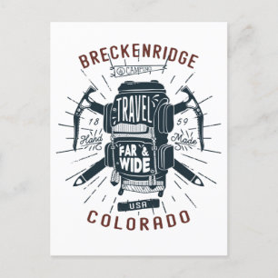 Breckenridge Colorado Rucksack Gear Retro Travel Postkarte