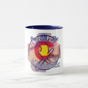 Breckenridge Colorado Rustikale Skiflagge Tasse