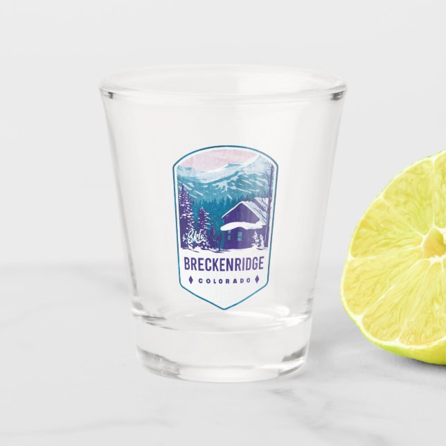 Breckenridge Colorado Ski Abzeichen Schnapsglas (Vorderseite)