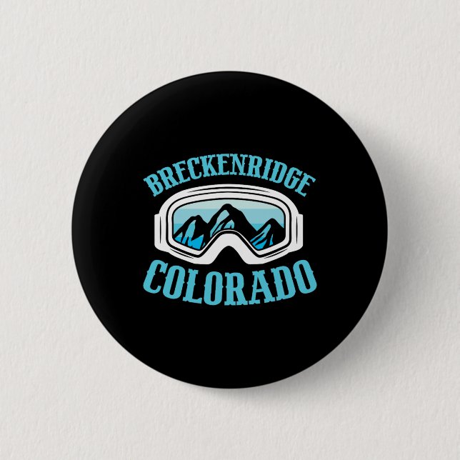 Breckenridge Colorado Ski Mountain Skifahrer Button (Vorderseite)